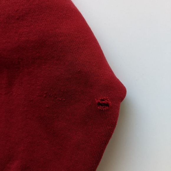 Men's Thrashed Destroyed Aeropostale Sweatshirt L Red Holes Grunge Skater Punk - Picture 12 of 15